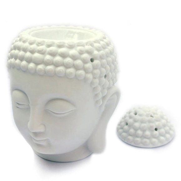 White ceramic Buddha head oil warmer - Picture 4 of 7